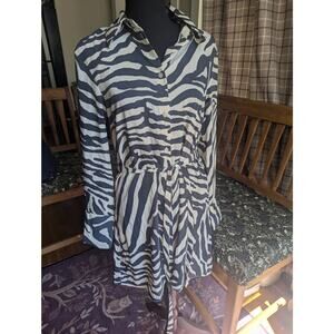Small H&M Zebra Button Up Dress